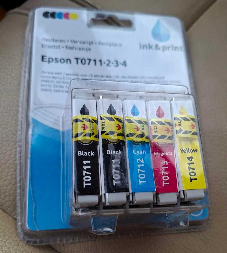 Inktpatronen/cartridges Epson T0711 T0712, Ophalen of Verzenden, Nieuw