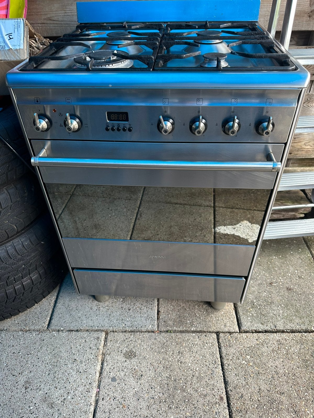 Gasfornuis smeg, Witgoed en Apparatuur, 60 cm of meer, Ophalen of Verzenden, Zo goed als nieuw, Gas