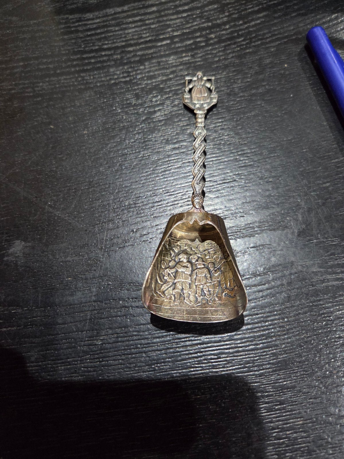 verzilverd gedetailleerd lepeltje, Antiek en Kunst, Antiek | Goud en Zilver, Ophalen of Verzenden