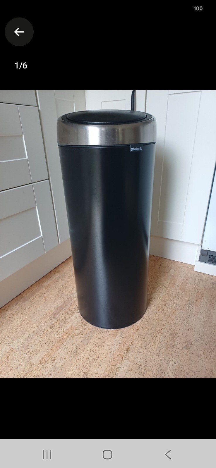 Prima Brabantia prullenbak 23-30 liter met touch-bin functie, Ophalen, Zo goed als nieuw, Rvs