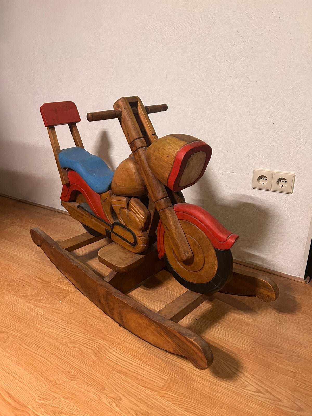 Grote houten schommelmotor – vintage chopper / hobbelmotor, Kinderen en Baby's, Ophalen, Zo goed als nieuw