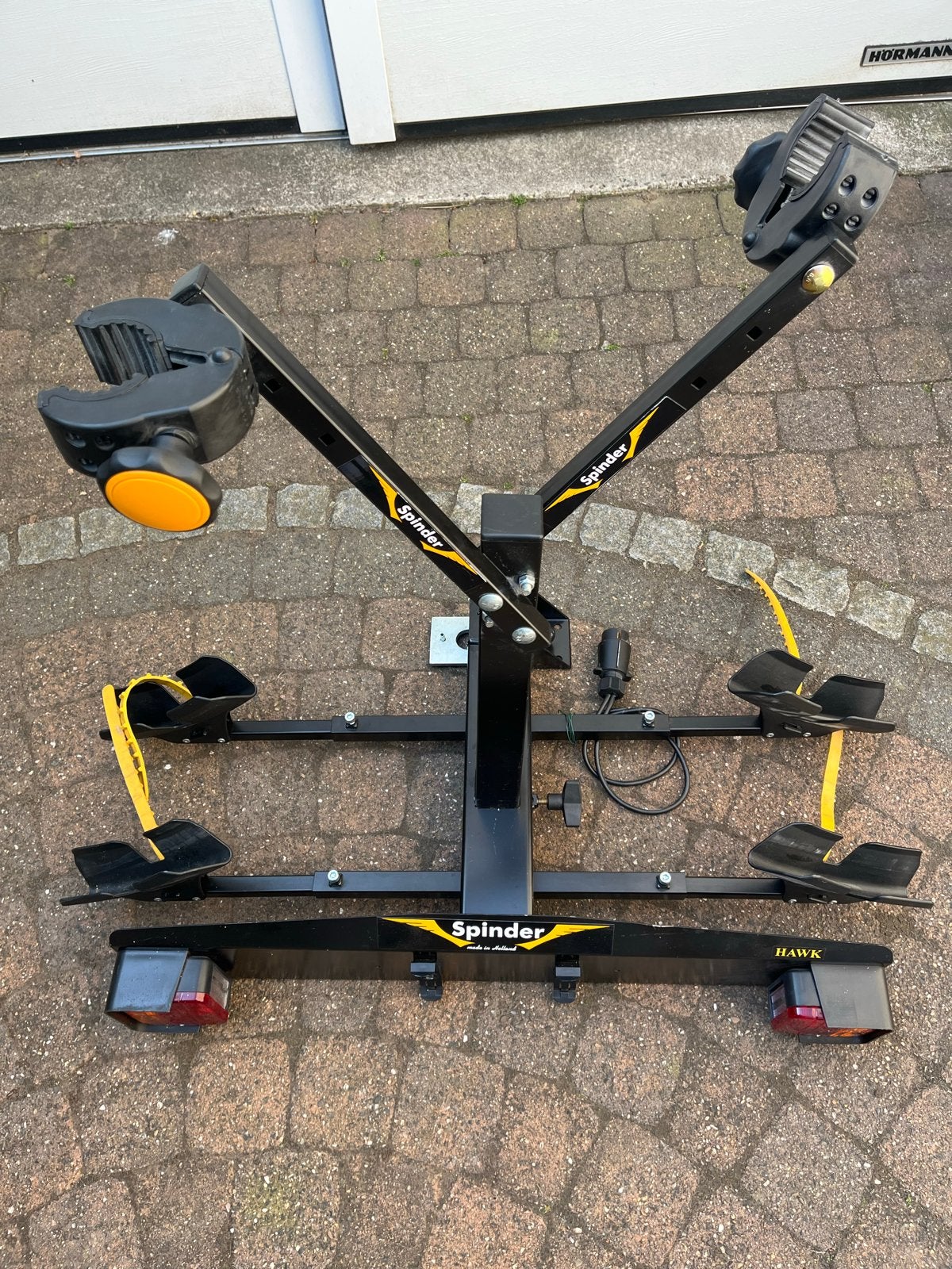 Spinder Hawk Fietsendrager voor 2 fietsen - Trekhaakdrager, Ophalen, 2 fietsen, Gebruikt, Trekhaakdrager