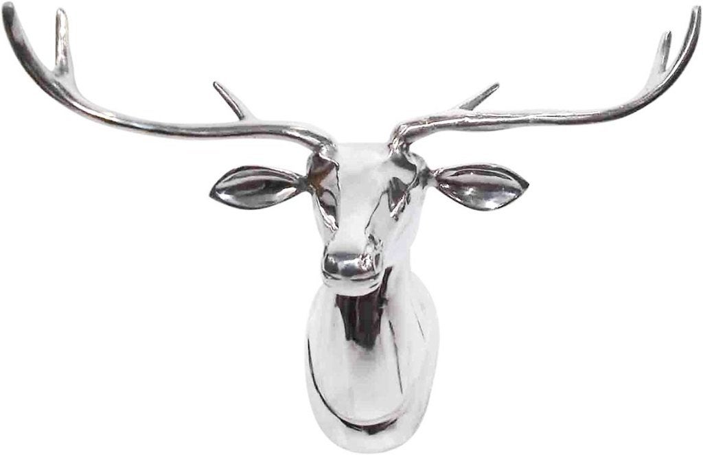 Muurdecoratie hert sauerland aluminium, Ophalen of Verzenden, Nieuw, Zilver, Wandsculptuur