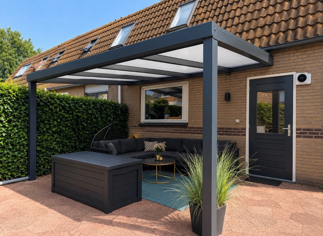 Gezocht: vakman voor dichtmaken en verlengen veranda, Tuin en Terras, Ophalen, Zo goed als nieuw, Veranda