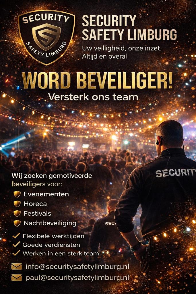 Gezocht horeca en evenementen beveiligers, Vacatures, Vacatures | Beveiliging, Overige niveaus, Vanaf 1 jaar, Overige vormen, Geschikt als bijbaan