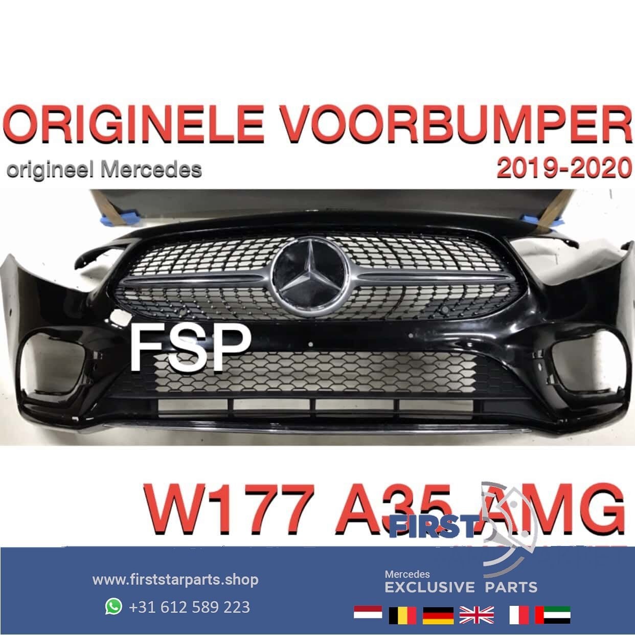 W177 A35 AMG Voorbumper Mercedes A Klasse 2019-2020 + gril, -, Voor, -, Bumper