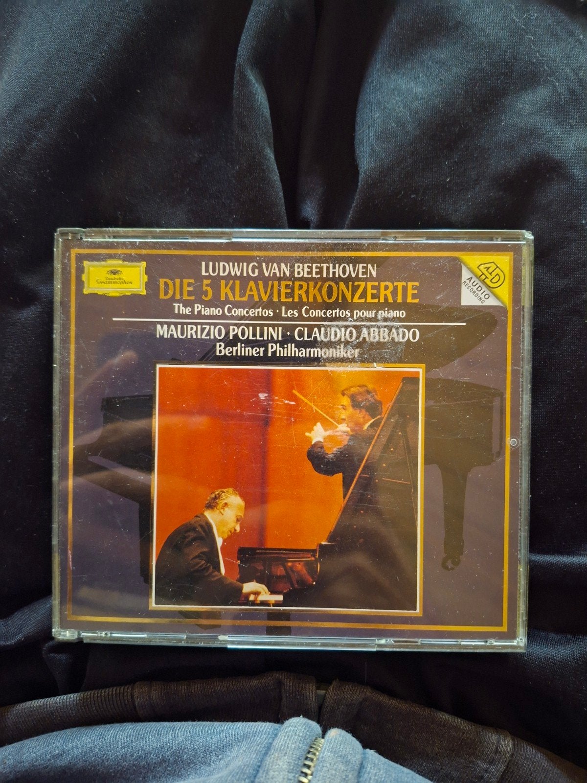 beethoven: 5 piano concertos. pollini, abbado (3 cd box), Cd's en Dvd's, Boxset, Verzenden, Zo goed als nieuw, Classicisme