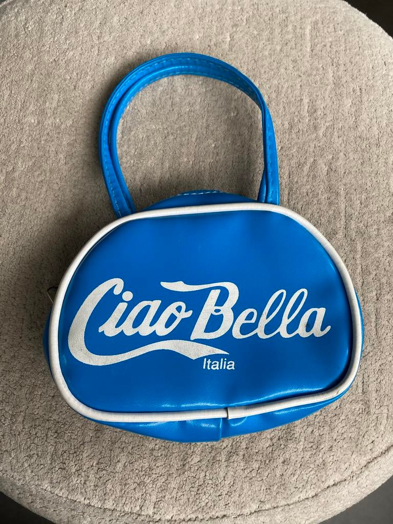 Blauw 'Ciao Bella Italia' tasje, Ophalen of Verzenden, Gebruikt, Blauw, Handtas