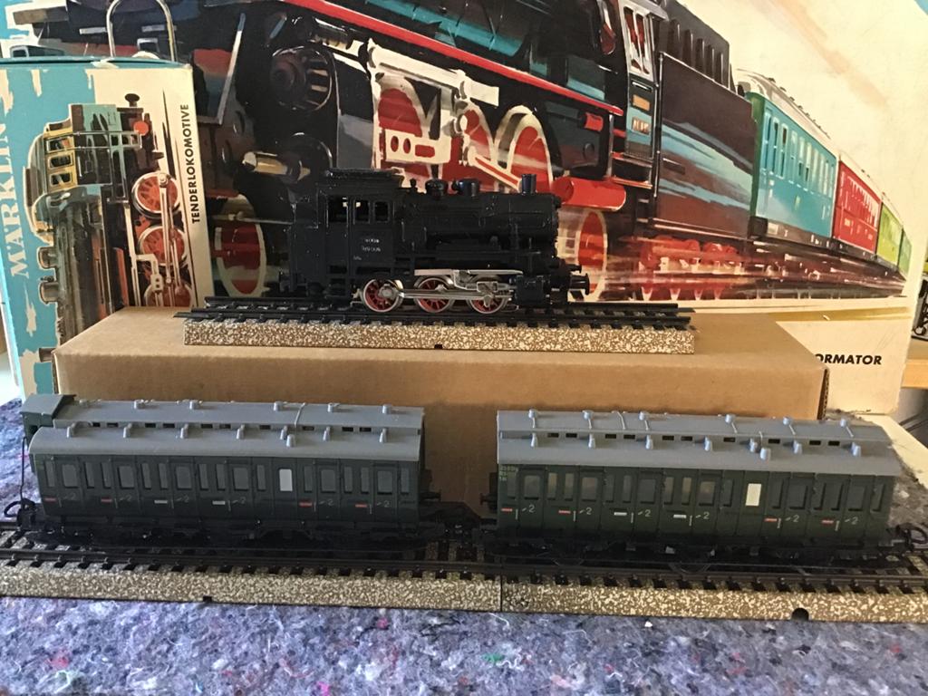 Marklin mooie set met stoomloc en rijtuigen, Wisselstroom, Treinset, Ophalen of Verzenden, Zo goed als nieuw