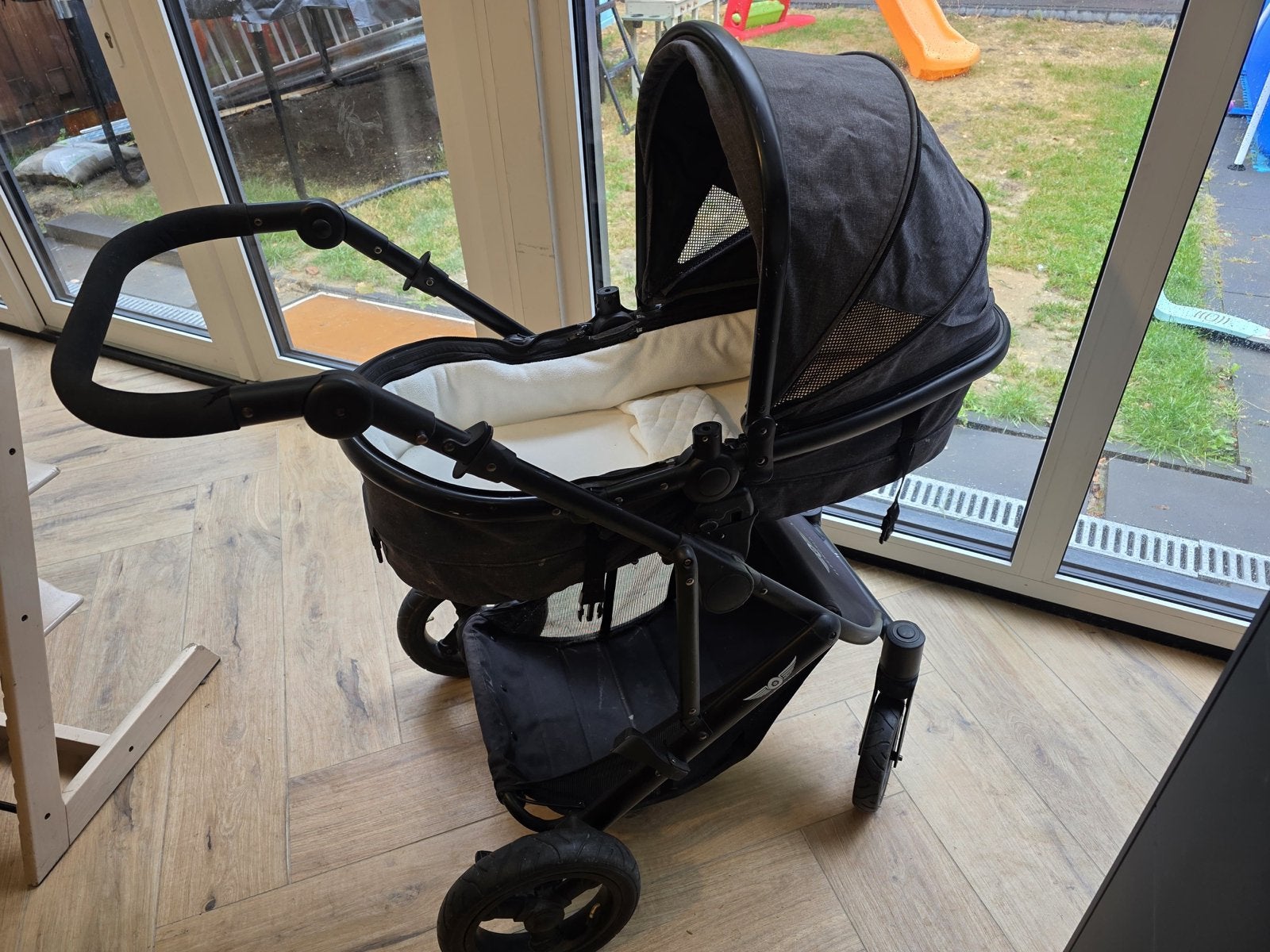 Sleeway kinderwagen met reiswieg, Gebruikt, Verstelbare duwstang, Combiwagen, Ophalen