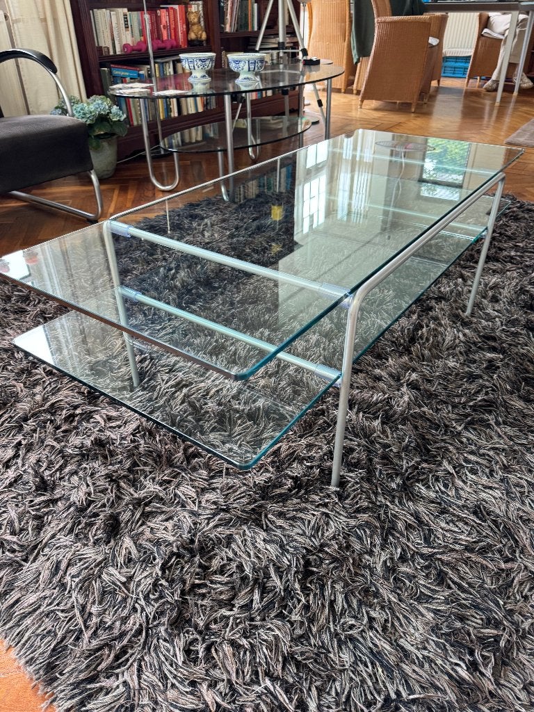 Glazen Salontafel model 3637 van A.R. Cordemeyer voor GISPEN, Ophalen, 100 tot 150 cm, Gispen, jaren 50, 50 tot 100 cm