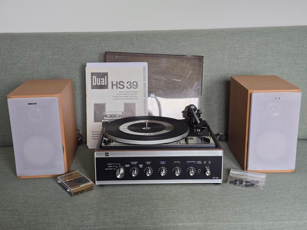 Dual HS 39 Platenspeler met Sony Speakers complete set werkt, Ophalen, Gebruikt, Platenspeler, Dual