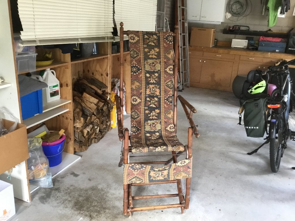 Vintage Opvouwbare Ligstoel / Dekstoel met Oosters Patroon, Ophalen