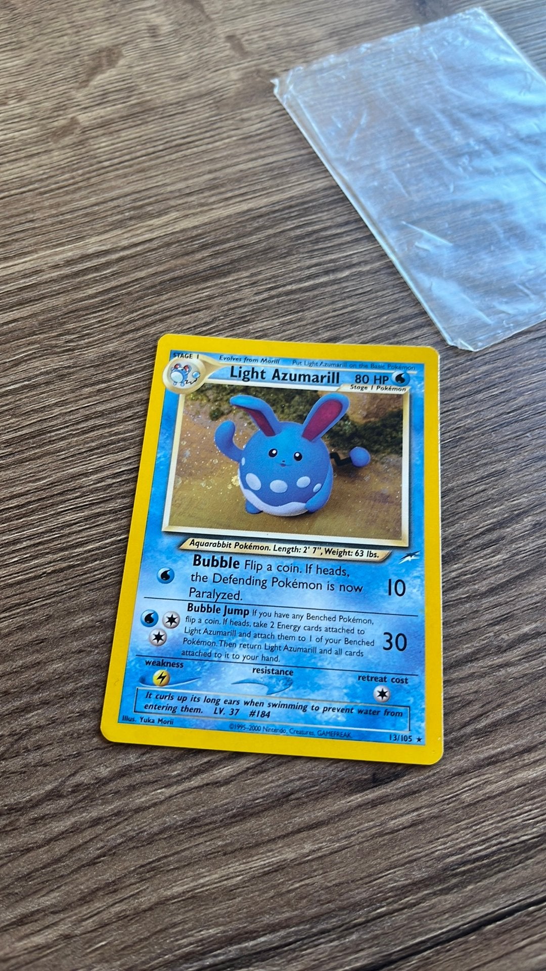 Pokemon Light Azumarill 13/105, Ophalen of Verzenden, Zo goed als nieuw