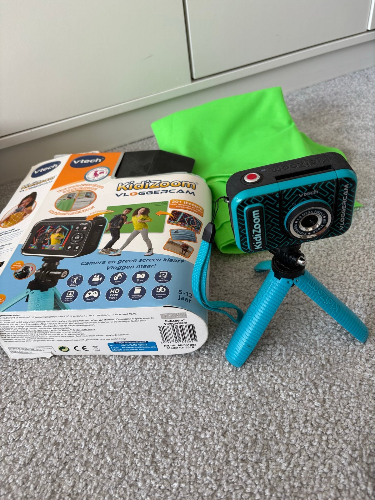 VTech KidiZoom Vloggercam met statief en green screen, Kinderen en Baby's, Ophalen of Verzenden, Zo goed als nieuw, 6 jaar of ouder