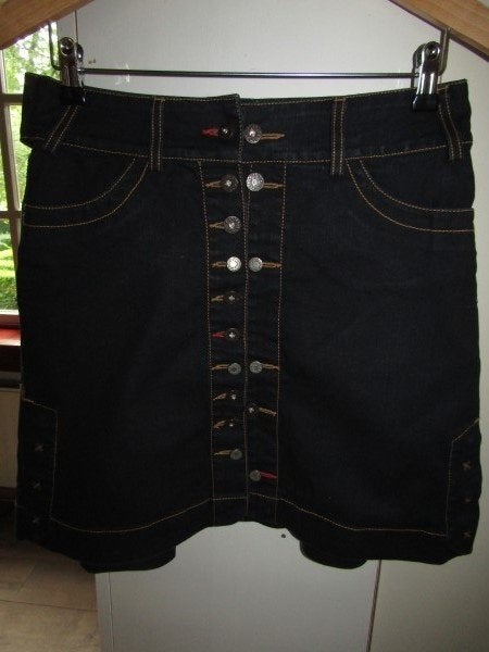 D965 Oilily mt 36 denim rok doorknoop, Kleding | Dames, Rokken, Oilily, Zo goed als nieuw, Maat 36 (S), Boven de knie