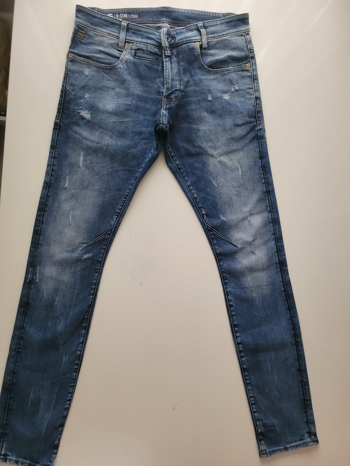 G STAR RAW D-STAQ 5 POCKET SKINNY STRETCH JEANS SIZE 35/34, G-Star Raw, Blauw, Ophalen of Verzenden, Zo goed als nieuw