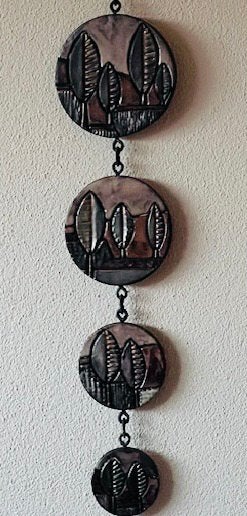 Retro vintage keramiek wandhanger Ruscha, Ophalen of Verzenden