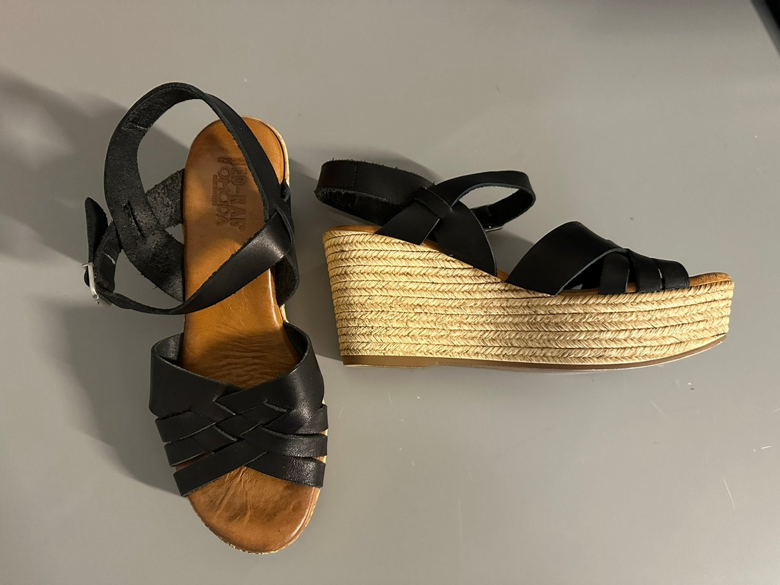 Sleehak sandalen RED RAG OMODA maat 38 espadrilles, Ophalen of Verzenden, Zwart, Sandalen of Muiltjes