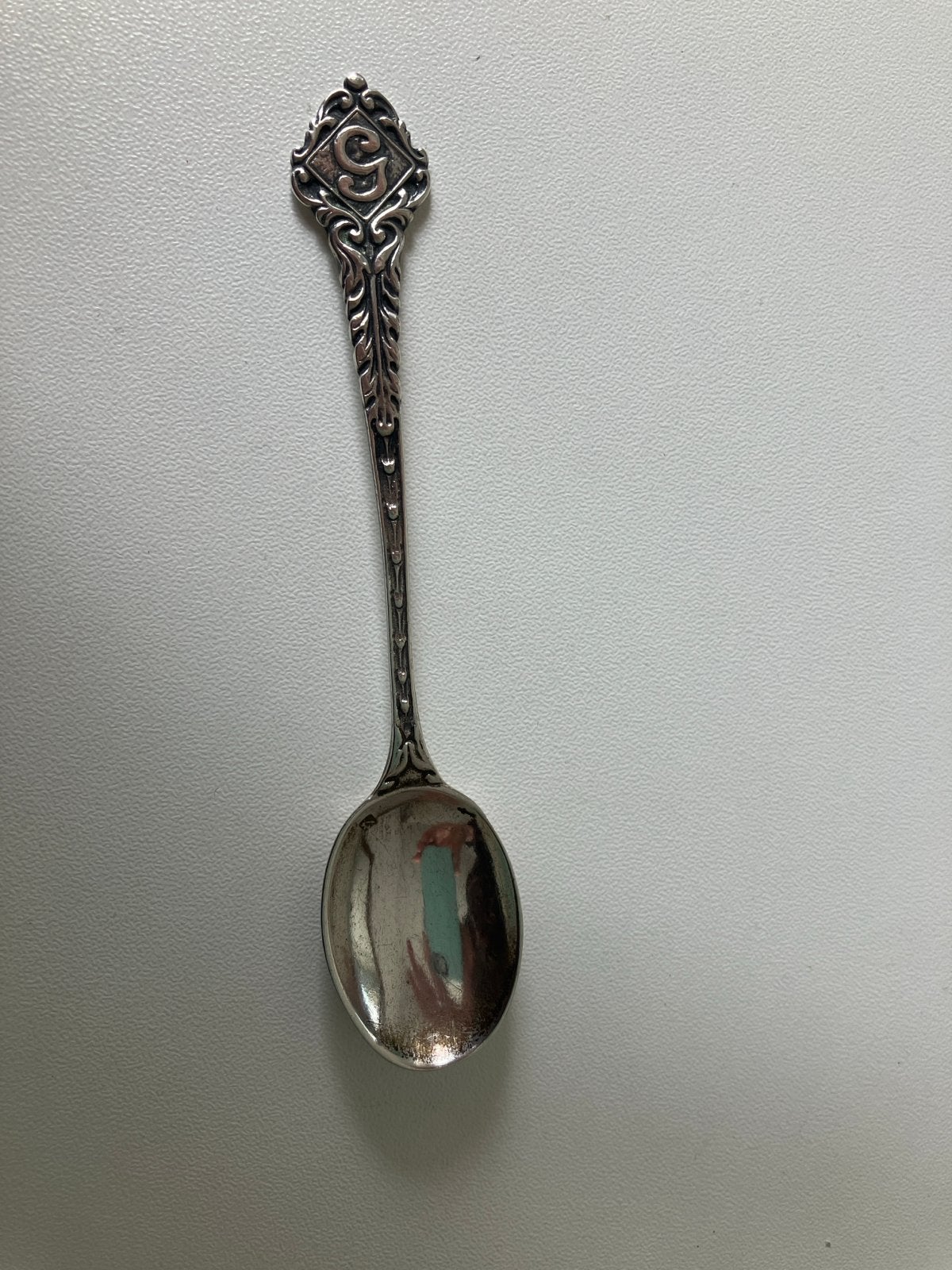 Antieke zilveren theelepel met decoratieve handgreep, Ophalen of Verzenden