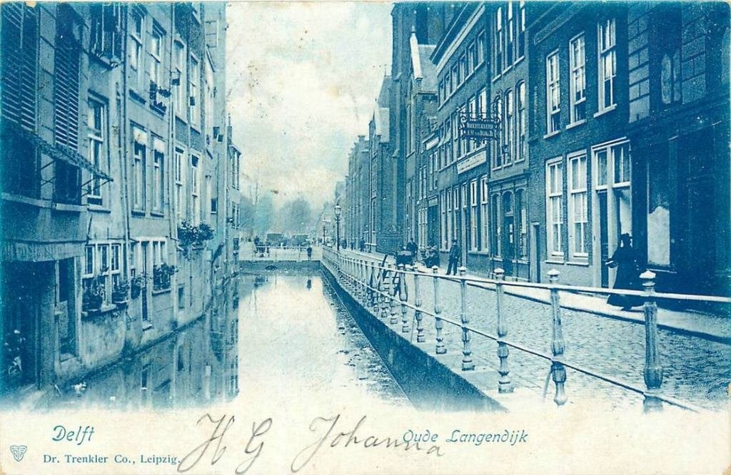 388-425-009 Delft Oude Langendijk, Verzenden, Voor 1920, Zuid-Holland