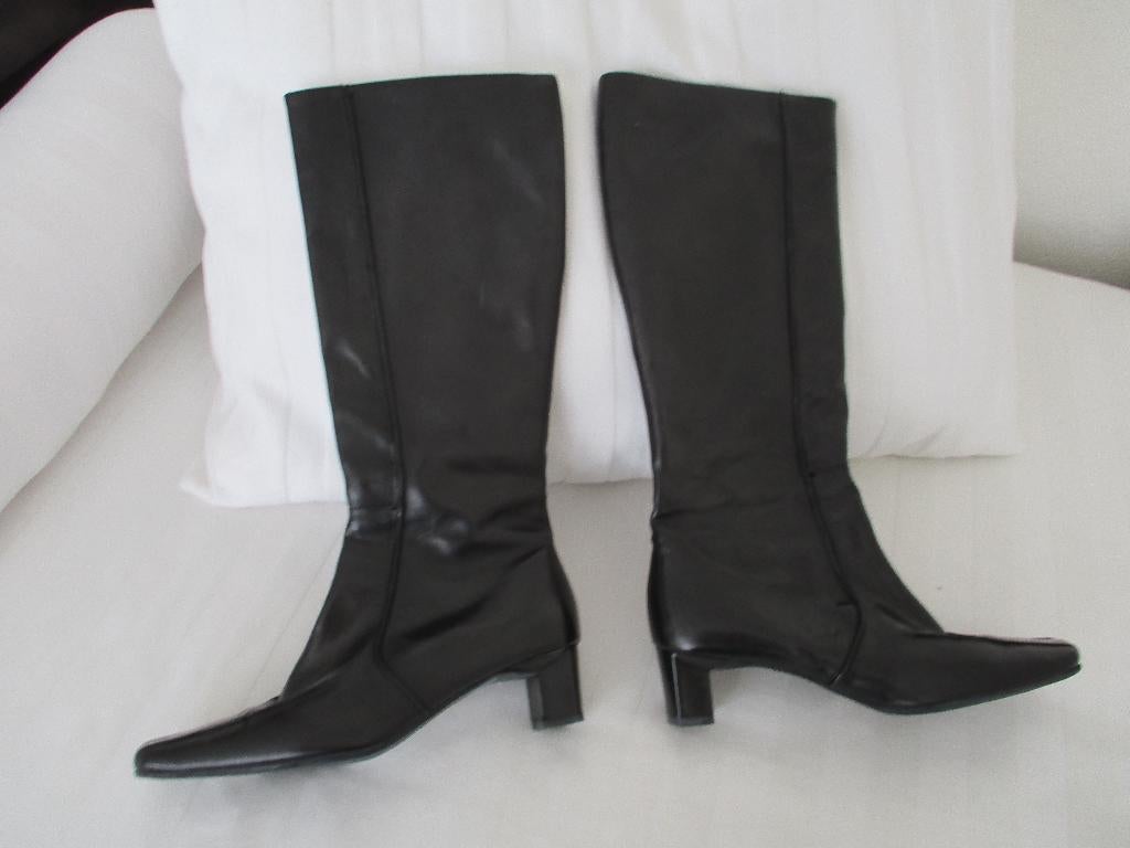 vintage slangenleren schoenen en laarzen, Hoge laarzen, Verzenden, Zwart, Zo goed als nieuw