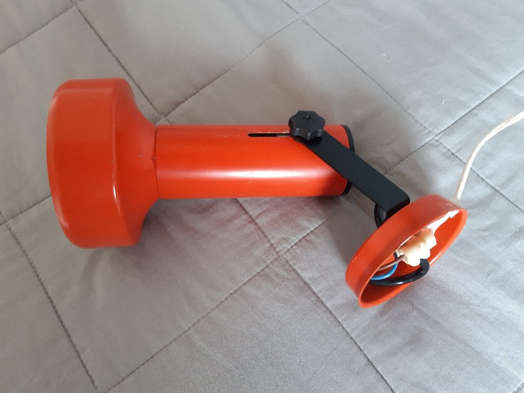 Vintage oranje spotlamp - wandspot/plafondspot, Gebruikt, Geschikt voor plafondmontage, Overige merken, Ophalen of Verzenden