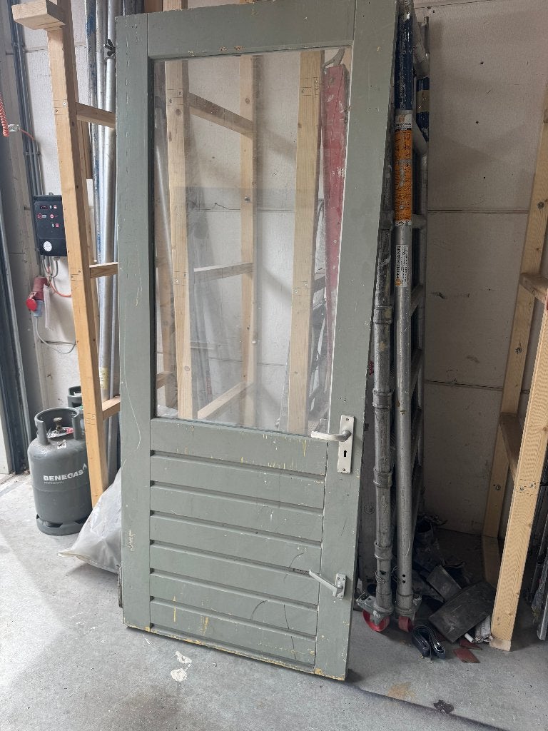 hardhouten keuken of tuin deur, Doe-het-zelf en Verbouw, Deuren en Horren, Gebruikt, 80 tot 100 cm, Ophalen of Verzenden, Buitendeur