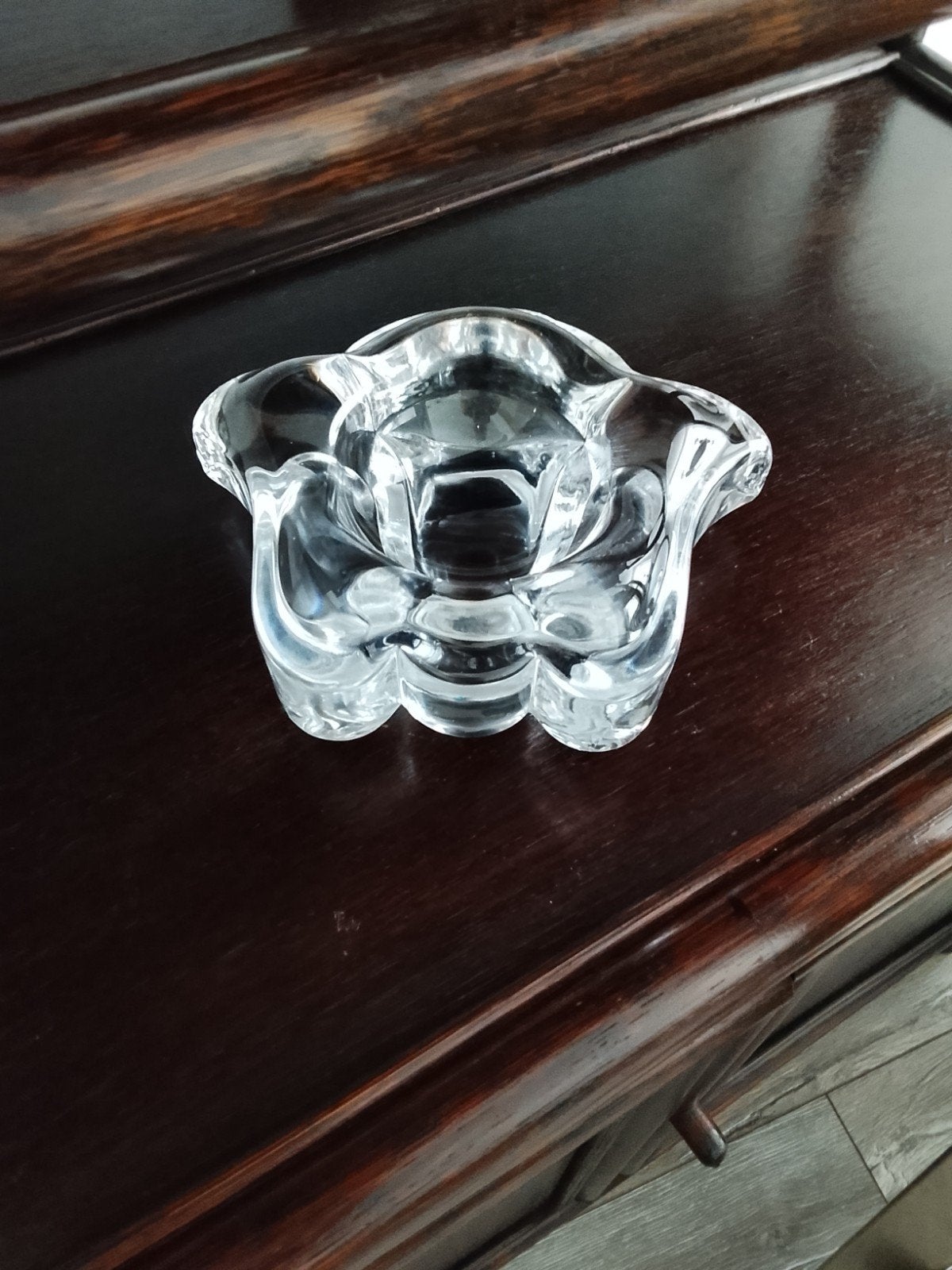 Zeer Zware Orrefors "Thick Fleur de Lis"  asbak - 2,756 kg, Antiek en Kunst, Antiek | Glas en Kristal, Ophalen