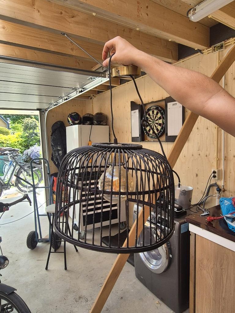 Rotan lamp, Huis en Inrichting, Ophalen, Gebruikt, Hout, Minder dan 50 cm