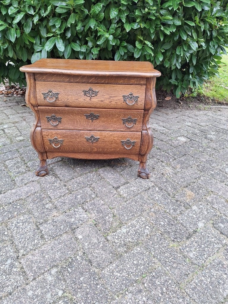 eiken buikkast/ kast met lades, Gebruikt, Eikenhout, 3 of 4 laden, Minder dan 100 cm