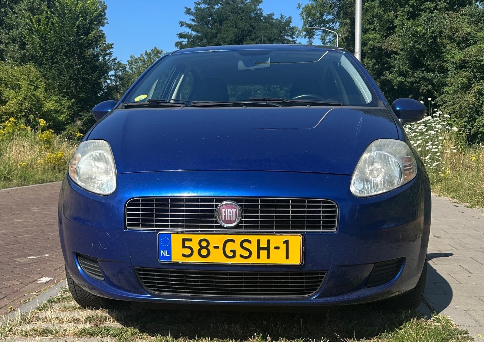 Fiat Grand Punto 2008 airco en nieuwe apk, Stof, 1242 cc, 4 cilinders, Blauw