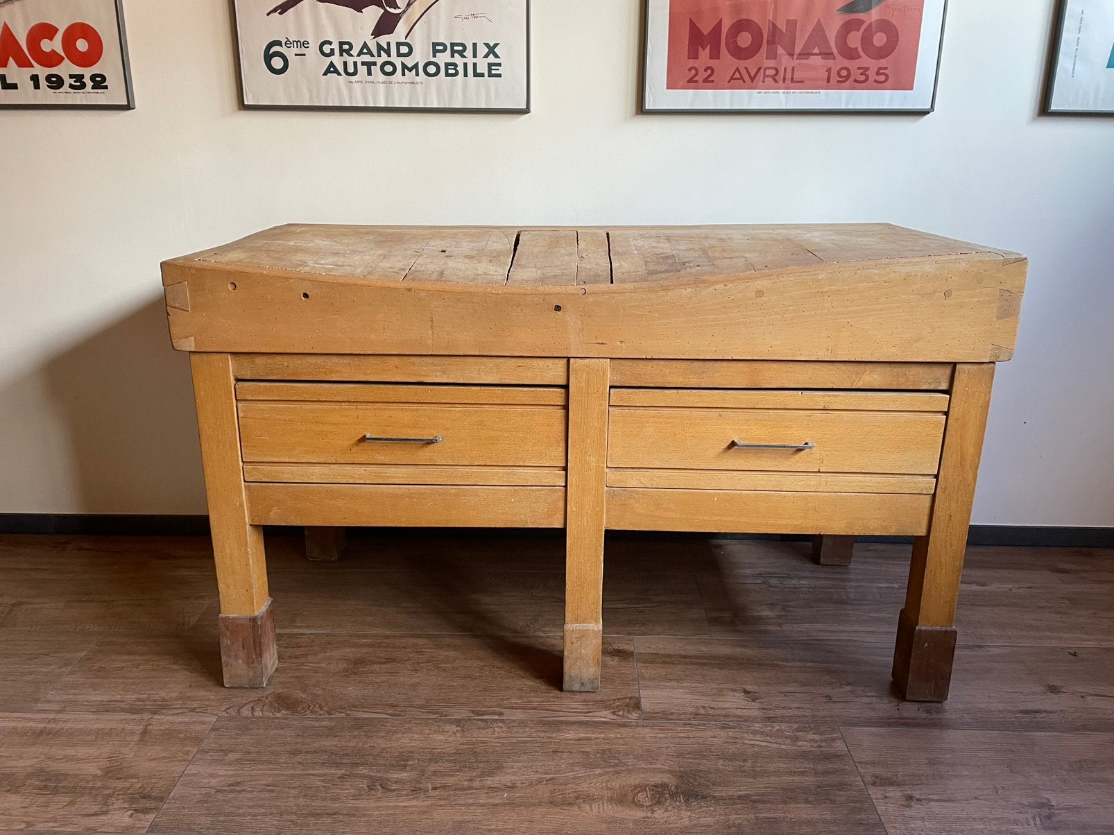 Hakblok groot vintage keukenblok, Ophalen, Gebruikt, 100 tot 150 cm, Bruin