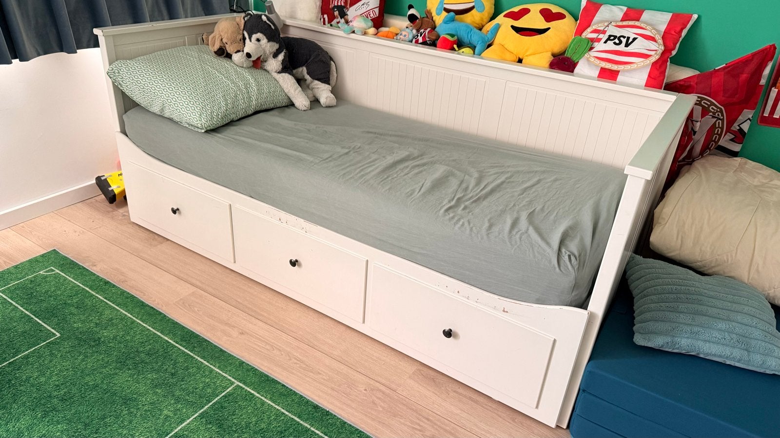 Gratis: Ikea Hemnes uitschuifbed 80/160x200 met lades, Ophalen, Gebruikt, Wit, Tweepersoons