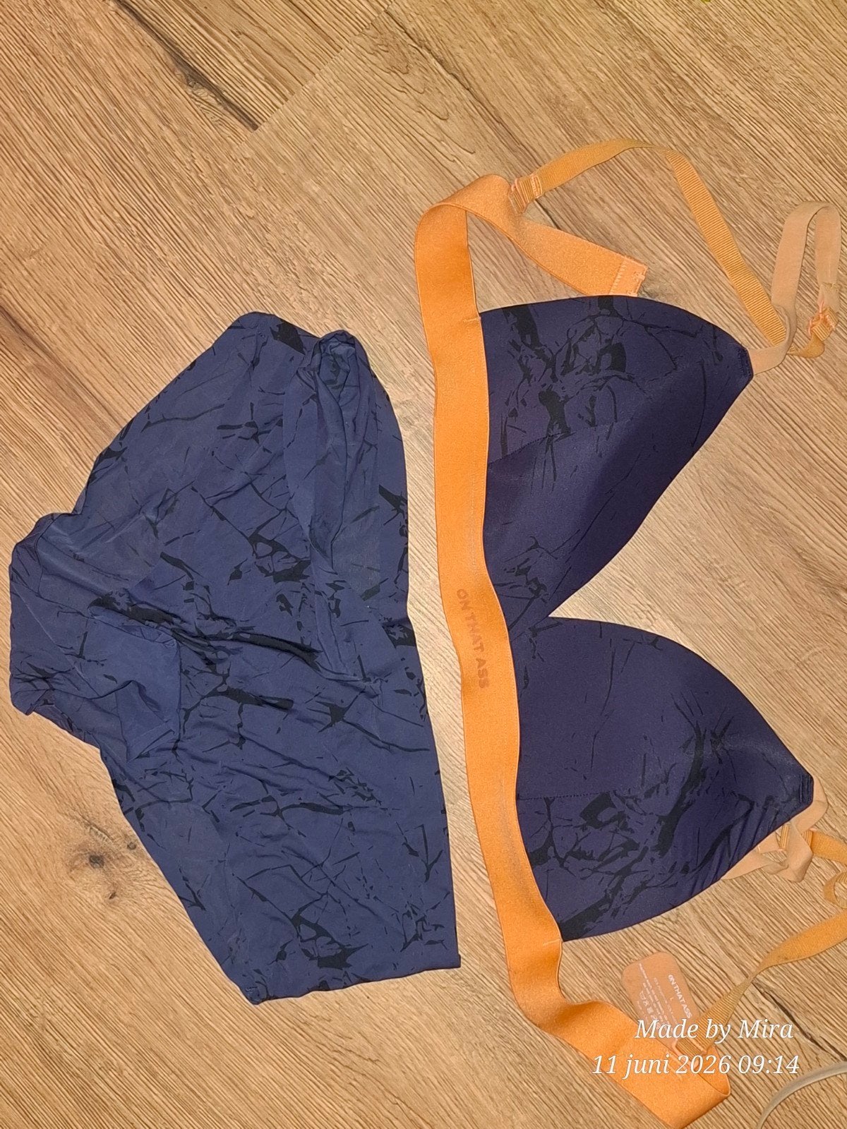Donkerblauwe met oranje bandjes L on t that ass, On That Ass, Ophalen of Verzenden, Blauw