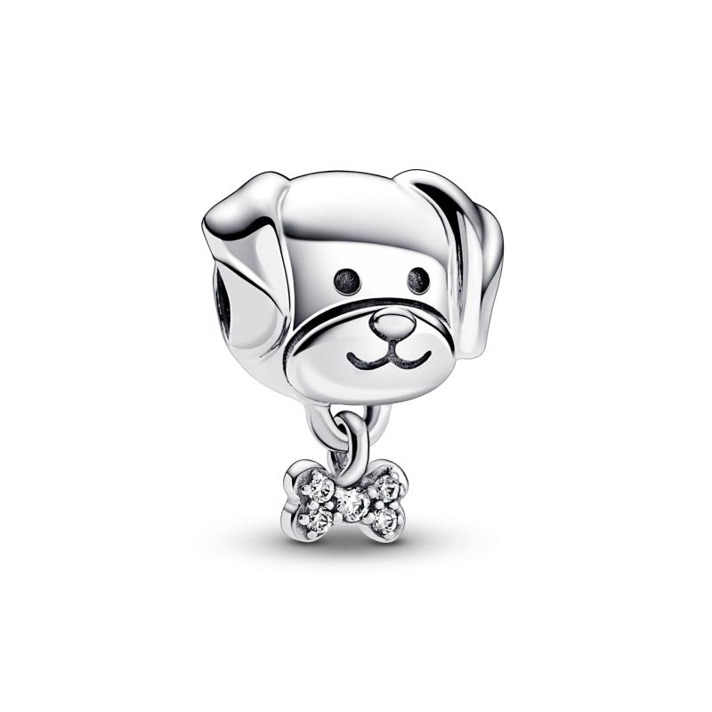 Pandora bedel Hondje met zirkonia strik - GRATIS verzending!, Sieraden, Tassen en Uiterlijk, Bedels, Pandora, Nieuw, Ophalen of Verzenden