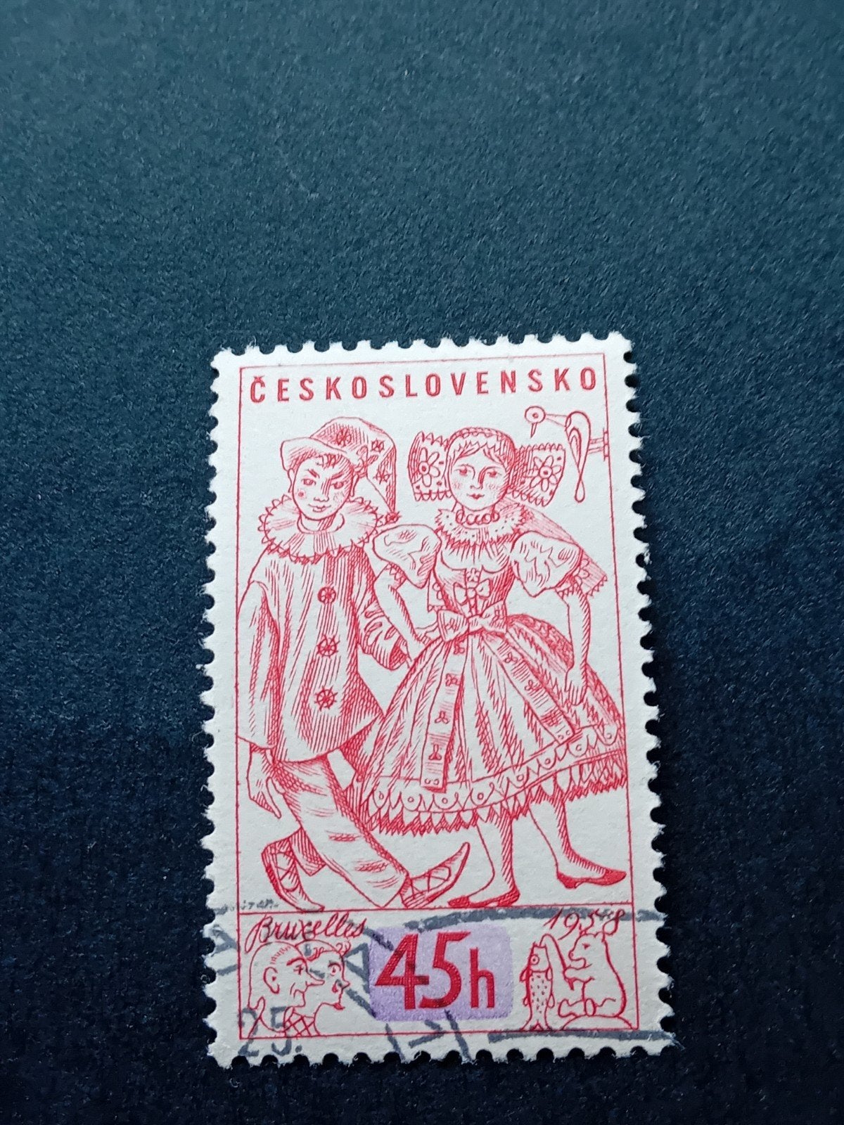 Tsjechoslowakije postzegel 45h, gestempeld, Ophalen of Verzenden, Overige landen