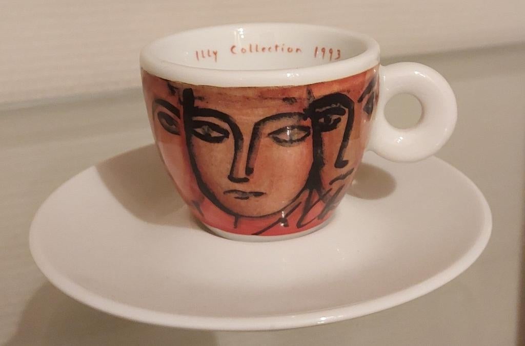 Illy art collection Sandro Chia 1993 limited edition, Verzamelen, Ophalen of Verzenden, Nieuw, Porselein, Kop en/of schotel