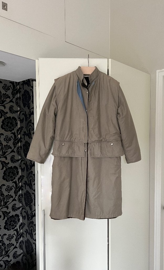 Lange winter jas oversized; bruine borg voering; mt 38, Kleding | Dames, Jassen | Winter, Maat 38/40 (M), Ophalen of Verzenden