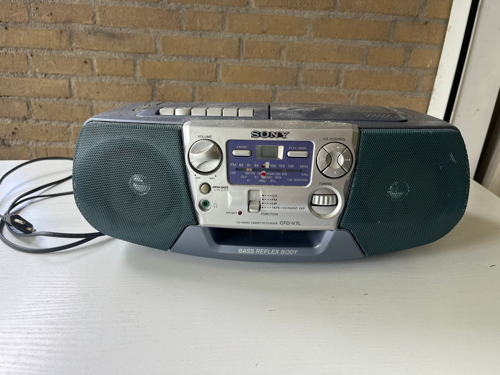 Sony CFD-V7L Boombox – Radio, CD & Cassette – Werkend!, Ophalen of Verzenden, Gebruikt, Radio, Met cd-speler