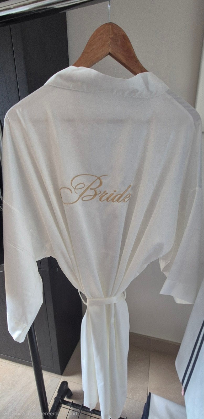 Witte satijnen kimono 'Bride' L/XL, Ophalen of Verzenden