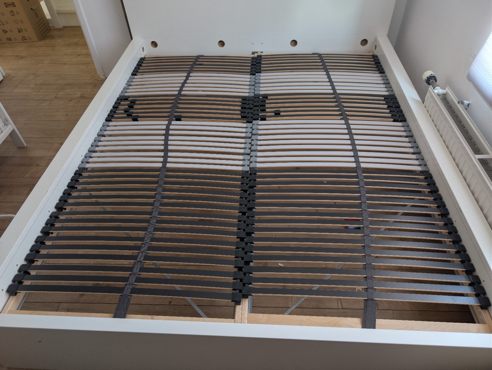 IKEA Malm bedframe wit 160x200 met lattenbodem, Huis en Inrichting, Wit, Tweepersoons, Ophalen of Verzenden, 200 cm