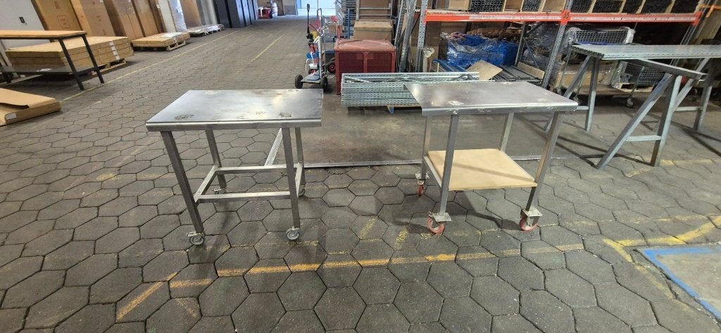 Magazijnkarren keuken karren kar RVS 2 stuks koopje, Ophalen, Gebruikt