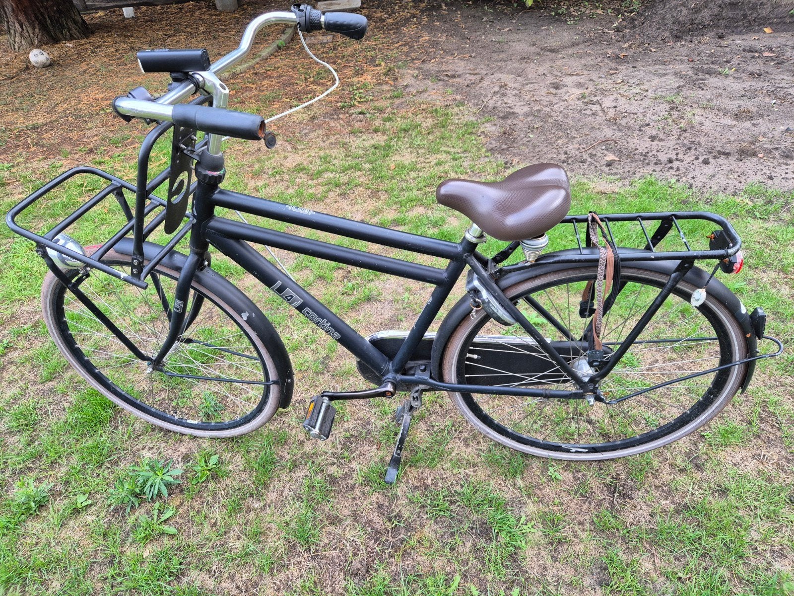 Cortina U4 Transportfiets - Zwart, gebruikt, Terugtraprem, Versnellingen, Ophalen of Verzenden, 53 tot 56 cm