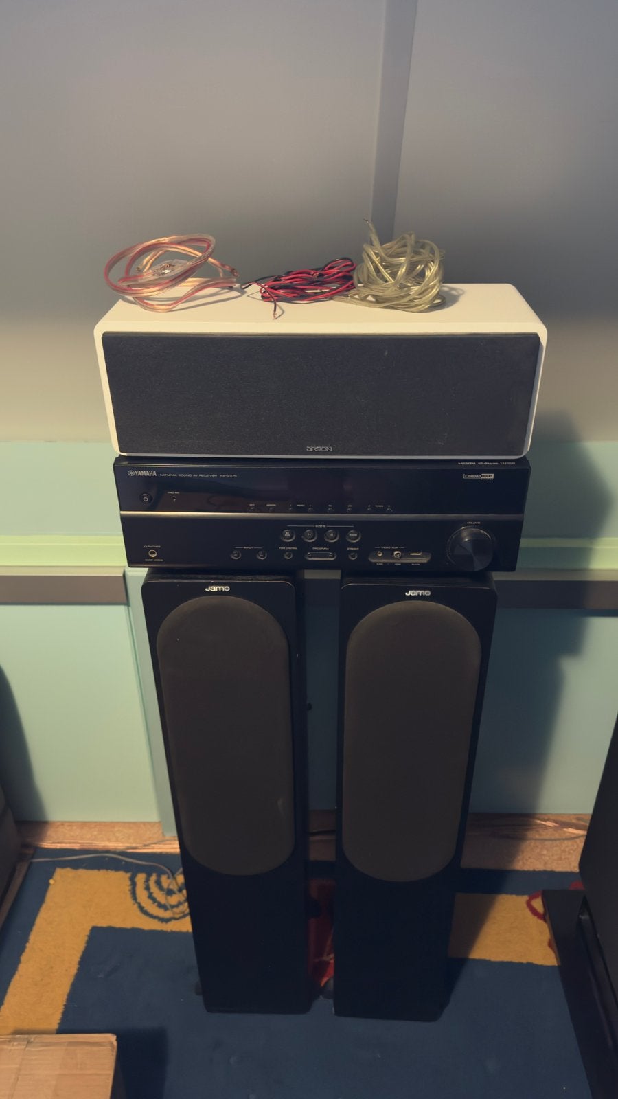 Yamaha 5.1 Home Cinema Set + Jamo vloerstaande speakers, Ophalen, Vloerstaande luidspreker, Gebruikt, 60 tot 120 watt