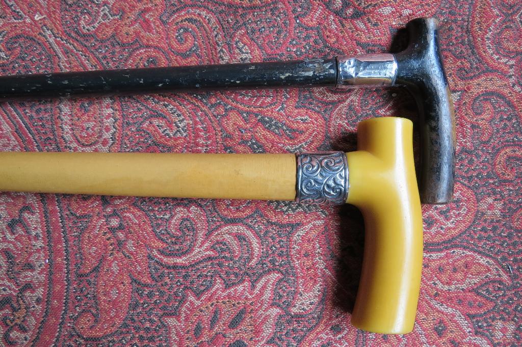 2 antieke Engelse wandelstokken 1891 en 1905, Ophalen of Verzenden