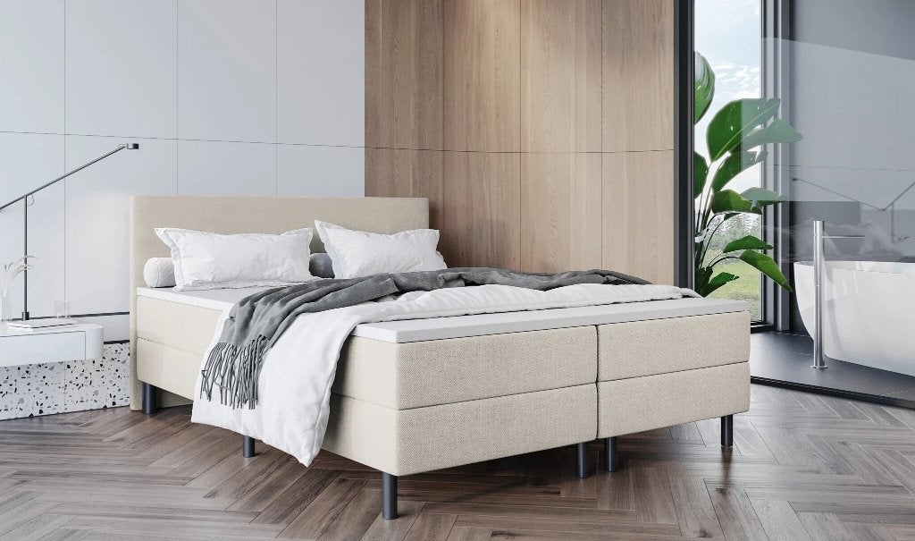 ACTIEDEAL Boxspring 120 x 210 - Stof Creme | Groot Matras