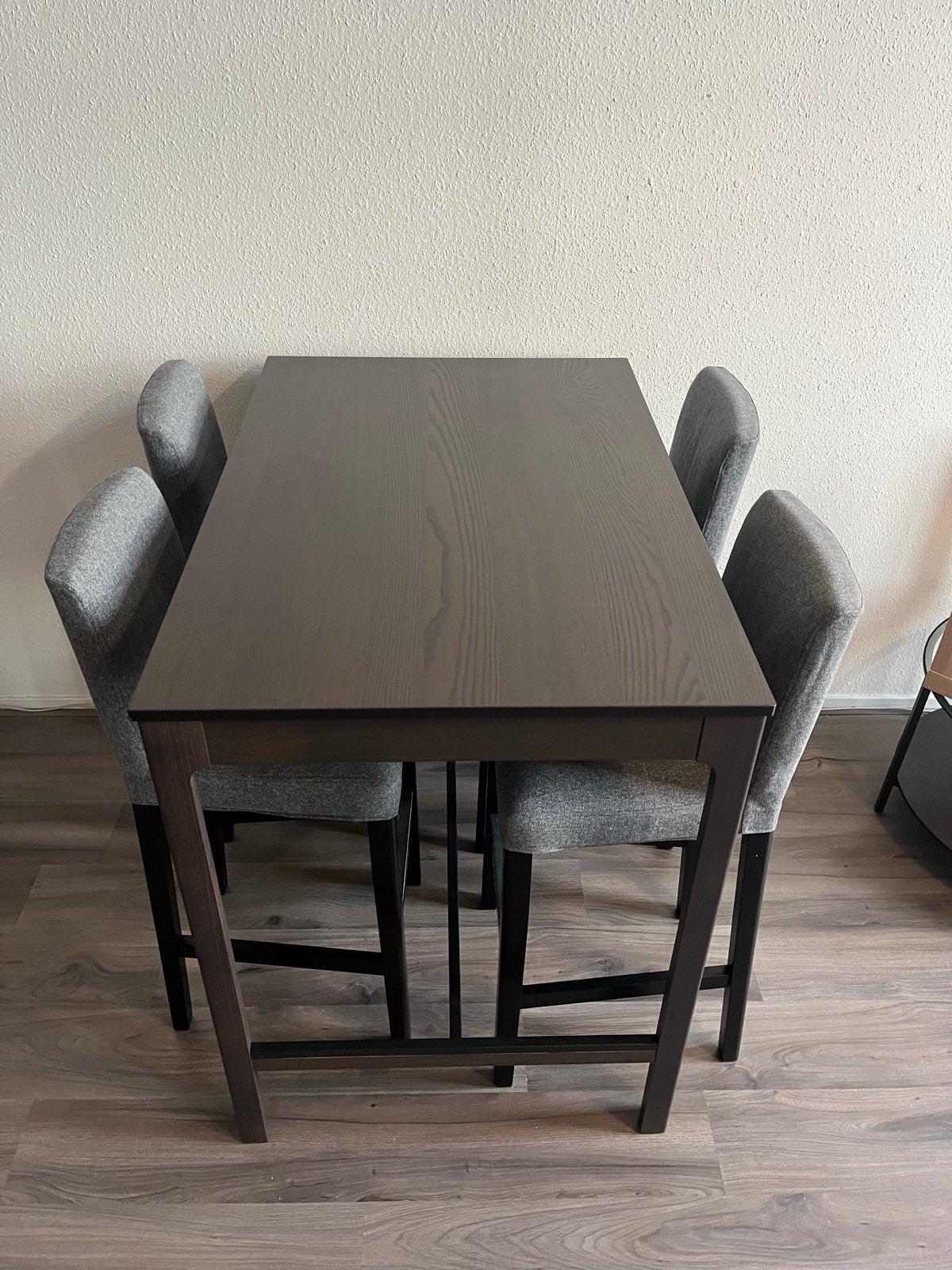 Hoge eettafel/bartafel met 4 barkrukken - Zo goed als nieuw, Ophalen, 100 tot 150 cm, 50 tot 100 cm, Zo goed als nieuw
