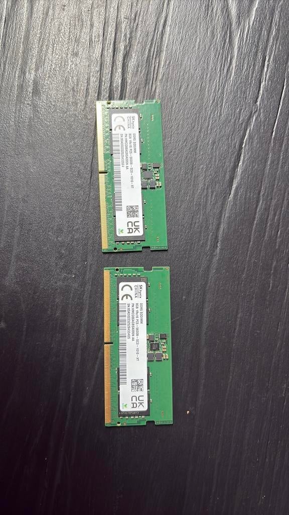 2 x 8gb (16gb) 5600mhz SODIMM, Computers en Software, RAM geheugen, Ophalen of Verzenden, Zo goed als nieuw, DDR5, Laptop