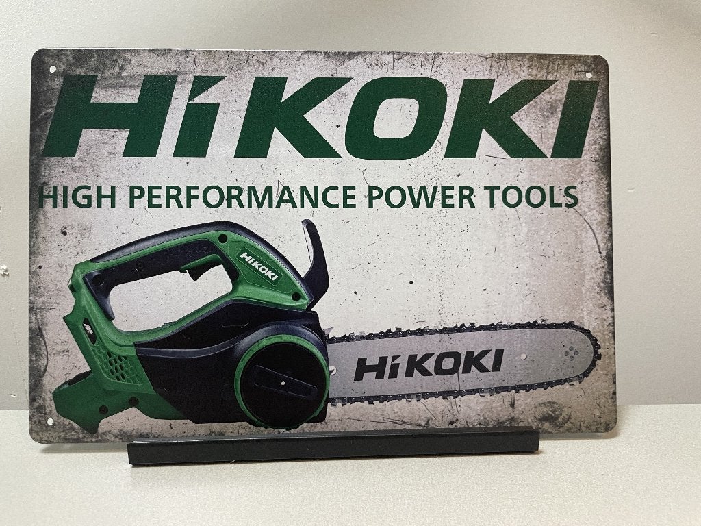 Hikoki High Performance Power Tools Metalen reclamebord, Www.pand50.nl, Reclamebord, Ophalen of Verzenden, Printer 29B Coevorden